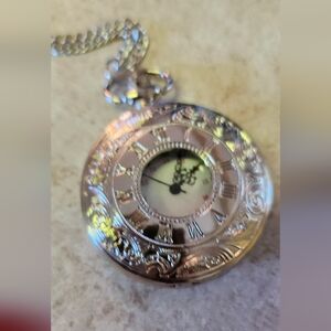 New beautiful Silver Roman Numeral Pocket Watch